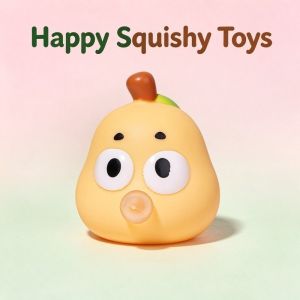 Squishy Toys Bubble Blowing Fruit Squeeze Pear Peach Plastic Fidget Stress Relief Pocket Interactive for kids girl