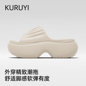 [Free Shipping] Thick-Soled Sandals For Women New Summer Outdoor Wear High-Heeled Non-Slip EVA Beach Sandals For The Seaside
