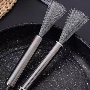 Chổi cọ nồi cọ chảo inox 304/ bàn chải chà nồi đánh bóng có cán cầm không rỉ sét đánh vết bẩn
