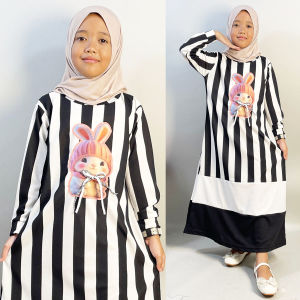 GAMIS ANAK PEREMPUAN CUTE PITA TALI KOMBINASI CANTIK CarlinaKIDZ