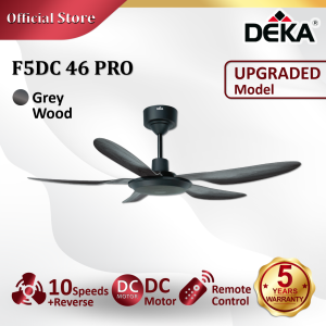 DEKA F5DC PRO 46" Series 5 Blades DC Motor 20 Speed + Reverse with Remote Control Ceiling Fan with Light Kipas Siling