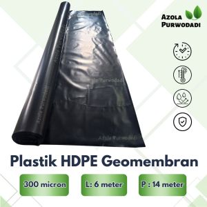 Plastik HDPE Geomembran 300 micron 6 x 14 meter untuk kolam / tambak