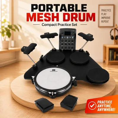 Minsine Table Top Drum Kit with Built in Speakers Electronic Drum Set