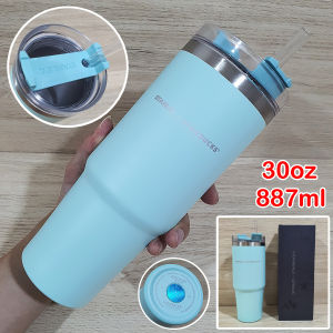 แก้วน้ำ 20oz/600ml 30oz/900ml แถมหลอดพร้อมฝา กระติกน้ำสแตนเลส304 เก็บร้อน-เย็น แก้ว Stanley STARBUCKS 20ออน 30ออน SS2