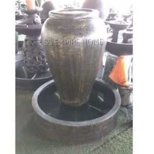 S83 Feng Shui 100cm Sandstone Round Water Pond Pot Fountain Garden Water Feature Balinese 风水流水喷泉瀑布池 Fish Outdoor