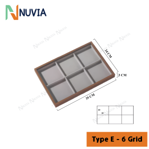 Nuvia Jewelry Organizer Tray Rectangular Wooden Tray with Soft Lining Soft-Lined Jewelry Organizer