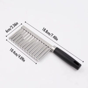 Stainless Steel Potato Chip Slicer Potato Wavy Cutter Vegetable Fruit Crinkle Wavy Slicer Knife