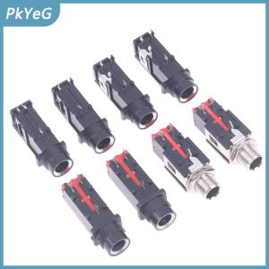 PkYeG 2 cái 6.35mm jack âm thanh 3pin Stereo âm thanh ổ cắm microphone Hàn dòng