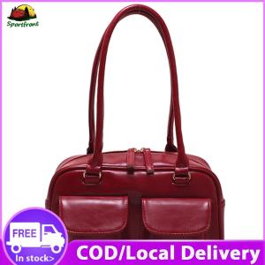 【Fast delivery】 Womens Leather Cross Body Bag with Double Compartments Elegant Shoulder Bag for Casual and Formal Outfits in Brown