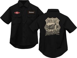 Workshit Pria hitam BlackShall Motorcycle Legends Southeast ESTD 1979