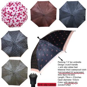 BELIEVE Umbrella for Elderly with Anti Slip Cane Support Heavy Duty UV Protection Walking Umbrella Large Golf Umbrella Long Handle Umbrella for Senior Citizen Lola Tatay Outdoor Rain Umbrella Payong Matibay