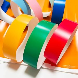 100pcs Waterproof Disposable Tyvek Paper Wrist Bands Bracelet Colorful Party Wristband
