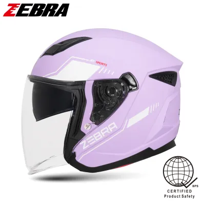 ZEBRA YM-829 Half Face Helmet Dual Visor Motorcycle With Sliver Lens