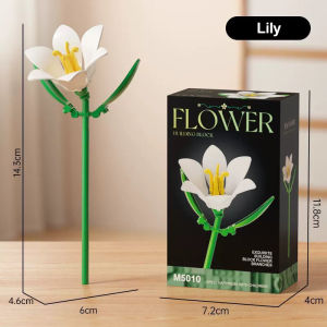 DIY Building Block Flower Single Stem Eternal Bouquet Educational Toy Birthday Gift for Girls