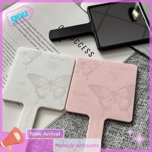 gou Vintage Butterfly Square Mirror Mini Hand-Held Desktop Cosmetic Makeup Mirror Travel Portable Beauty Mirror Girl Birthday Gift