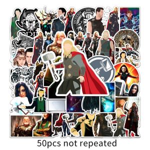 50PCS Disney Marvel Thor Loki Odin Hela Sticker DIY Guitar Laptop Luggage Skateboard Decals Kid Toy