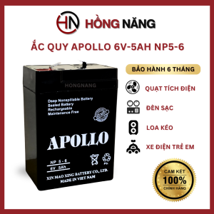 Thiết bị lưu điện APOLLO/APEX 6V4.5 - 6V5 AH NP 5-6 xe điện trẻ em đèn khẩn cấp quạt sạc UPS thiết bị y tế