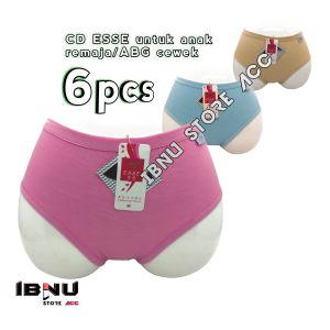 Set Celana Dalam Katun Lembut Anak Perempuan Warna-Warni 6 Pcs - Ukuran M-L
