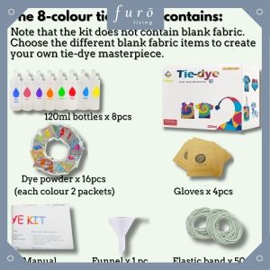 🇸🇬 [New Product Sale] Tie Dye Kit Fabric Dye Non-toxic Permanent Textile Tie Dye Set Dit-A-Dot