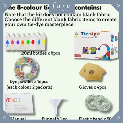 🇸🇬 [New Product Sale] Tie Dye Kit Fabric Dye Non-toxic Permanent Textile Tie Dye Set Dit-A-Dot