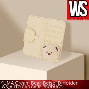KUMA Cream Bear-Beige ID Holder Multifunctional Car Driving Card Holder And Car Glasses Holder