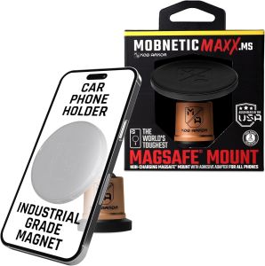 Mob Armor MobNetic Maxx MS MagSafe Phone Mount for Car Black Customized MagSafe Compatible Personalized Mount Heavy Duty Aluminum Metal Works w/ iPhones & Androids
