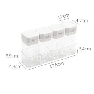 4pcs Clamshell Seasoning Bottle Kitchen Countertop Storage Measurable Salt Bottle Oil-Control Condiment Jars