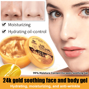 24k Golden Soothing Face and Body Gel Hydrating Moisturizing Anti-Wrinkle Face Cream All Type Of Skin Care 24K黄金舒缓面部身体凝胶