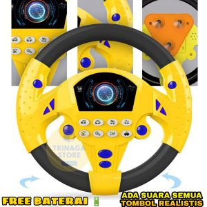( BISA COD ) PROMO FREE BATERAI Mainan Anak Setir Setiran Mobil Steering Racing Wheel Driver SNI Murah / Mainan Anak Laki Laki / Mainan Anak Perempuan