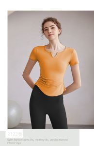 Áo Thun Thể Thao Tay Ngắn DX-815 Có Mút Lót Thiết kể Cổ V Nhún eo Vạt Bầu Siêu Tôn Dáng