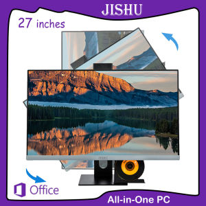 JISHU 27inch All in one desktop pc intel i7-10th16G Ram Ddr4 512G Ssd Lift&Rotatable  Win 10 Computer Full Set PC Desktop PC 5G WiFi Camera & Keyboard Mouse | home & Live Broadcast