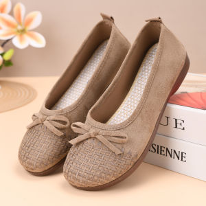 Free Shipping Spring And Autumn New Style Shallow-Toe WomenS Casual Flats Versatile Lightweight Breathable Slip-On Suitable For Middle-Aged And Elderly Women