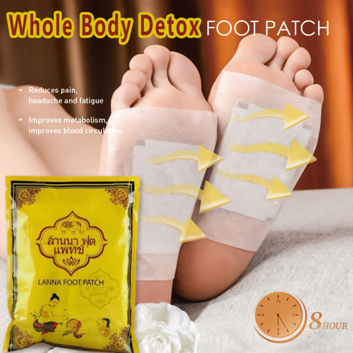 Thailand Lanna Foot Patch Koyo Detox Kaki Ginger Pads Koyo Penyerap Racun Tubuh Kesehatan Herbal Original Asli Koyo Kaki Penyerap Racun / Koyo Kaki Herbal / Jahe Aroma Terapi Murah