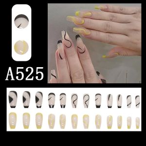 Kuku Palsu 24 pcs Dan Lem / Fake Nail Art Fashion Cute / Long nail decoration Kuku Palsu Set isi 24 Pieces MLH