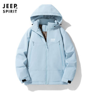 JEEP SPIRIT Black Gold Outdoor Detachable Hat Cotton-padded Clothes Bread Graphene Warm Padded Cotton-padded Jacket Coat