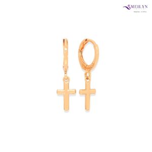 BIG PROMO! MEILYN Anting Salib Tusuk Jurai Perhiasan Wanita Anting Salib Menjuntai Emas Perak Anti Karat Kasual Cross Earrings Gold Plated