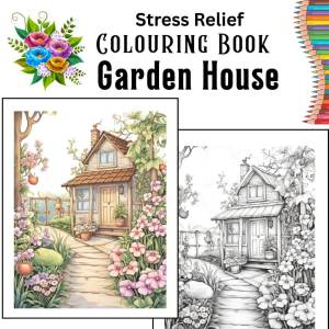 Garden House Adult Coloring Book Beautiful House Flower & Nature Scenery Buku Mewarna Dewasa