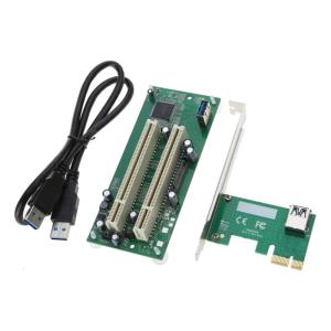 PCI-Express ไปยังอะแดปเตอร์ PCI PCIe ไป Dual Pci ช่องขยายเสียบ PCIE X1สำหรับ X16 USB3.0เพิ่มในตัวแปลงการ์ด
