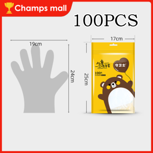 100Pcs Kids Disposable Food Gloves Food Grade Disposable Gloves Food Grade PE Thick Gloves For Kids