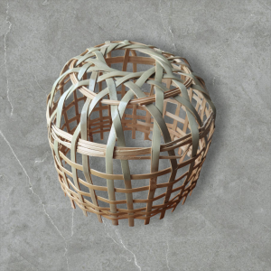 สุ่มไก่ สานด้วยไม้ไผ่ ประดับร้าน ตกแต่ง กว้าง7นิ้ว สูง 6 นิ้ว