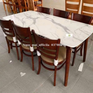 Bàn ăn 6_8 ghế gỗ cau su tự nhiên  bàn ăn cơm 8 ghế sang trọng