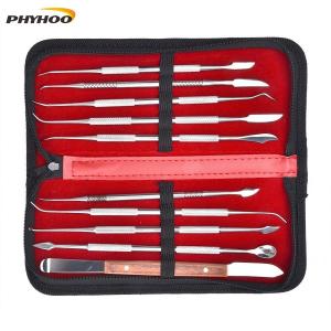 PHYHOO 10Pcs Double-Ended Stainless Steel Wax Carving Tool Set Multi Sculpting Picks for Jewelry Wax Mold Pottery Clay and DIY Candle Carving
