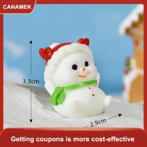 【CANAMEK】 Dễ thương nhựa đồ trang trí Giáng sinh phim hoạt hình Santa Claus Snowman Máy tính để bàn đồ trang trí nhỏ thu nhỏ bức tượng văn phòng Máy tính để bàn trang trí