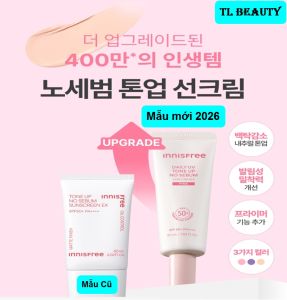 [MẪU 2026] Innisfree Daily UV Tone Up No Sebum SunCream #Pink - Kem chống nắng Hàn Quốc Nâng Tone SPF50+ PA++++ 50ml