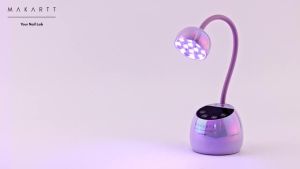 Makartt Cordless Gooseneck UV Nail Lamp for Gel-X Nails Flash 39mW/cm² Nail Dryer with Adjustable Gooseneck Auto Sensor & 4 Timers for Gel Curing at Home DIY Salon Glazed Purple