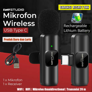 COD Cepat TaffSTUDIO Mikrofon Wireless Lavalier Portable Microphone USB Type C - ODR08