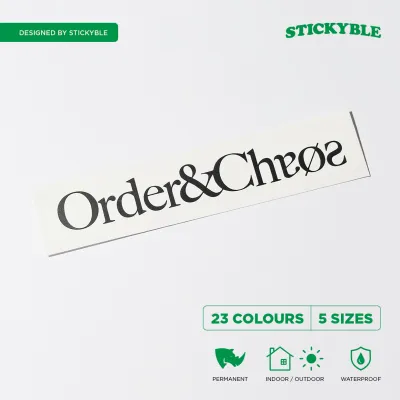 Order & Chaos Bicycle Vinyl Decal Sticker - For Bicycle Fixie Cars Motorcycles - Weatherproof & Permanent (Stickyble)