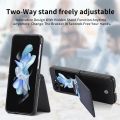 Ốp lưng Samsung Galaxy Z Flip 6 có ngăn đựng thẻ & nhẫn, bao da PU chống sốc, ốp điện thoại có chân đế cho Galaxy Z Flip6 LZQB màu đen. 