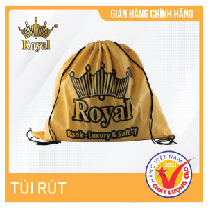 Túi vải dây rút Royal màu vàngdây đeo màu đen dùng đựng mũ bảo hiểm hạn chế trầy xước