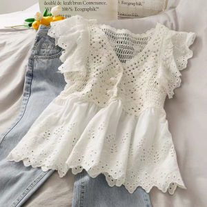 Áo Ren Babydoll Tay Cánh Tiên Ren Dày Dặn Đẹp